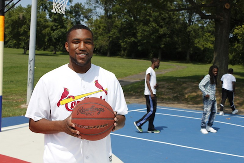 Keri Gilyard has been helping maintain the basketball courts at Kinloch Park for years. - PHOTO BY KATIE HAYES