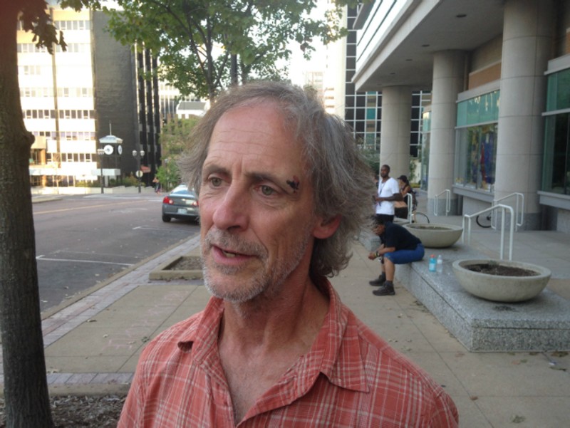 Jeffrey Stack says he hit his head when a police officer tackled him in the St. Louis Galleria. - PHOTO BY DOYLE MURPHY