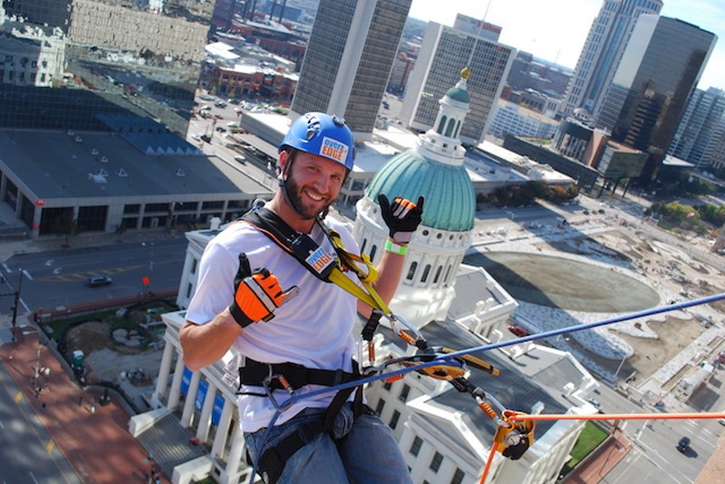 Over the Edge has been rappelling on the edge of St. Louis for eight years. - COURTESY OF DAN GREEN