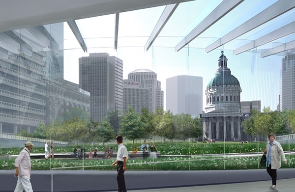 Visitors won't need to pass through security before entering this walkway. - Gateway Arch Park Foundation