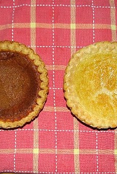 Bean Pie to the left, Buttermilk Pie to the right