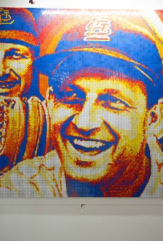 Connor Wright with his tribute to Stan and the Man — and the fine art of pointilism.