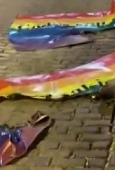 A pair of rainbow flags were burned behind Rehab Bar & Grill in the Grove in one incident.