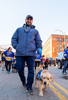 Randy Girsch, St. Louis Blues vice president of community partnerships, and Barclay.