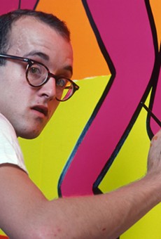 Keith Haring at Work in his Studio