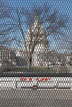 The U.S. Capitol, secured in the weeks after the siege.