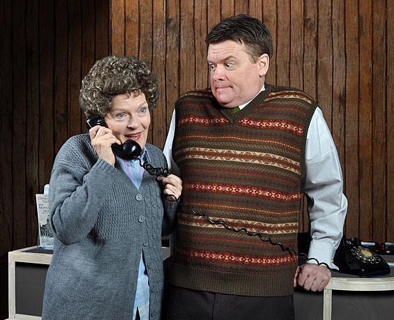 Carol Schultz and John Scherer in the Rep's The Foreigner.