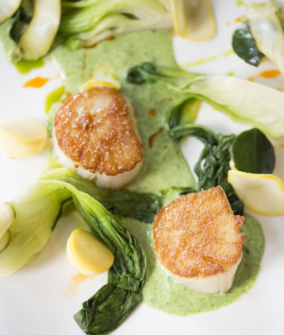 Out of many, one: Scallops with summer squash, arugula and bok choy. Slideshow: Inside Central Table Food Hall.