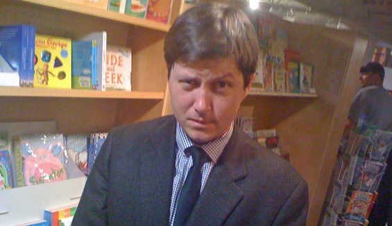Fast-talker Will Leitch last night at Left Bank Books.