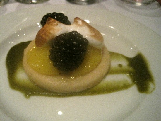 Passion fruit tartlet with toasted marshmallows, blackberries and basil - ROBIN WHEELER