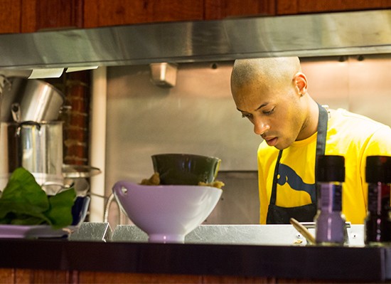 Executive chef Tyler Davis in the kitchen.