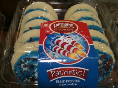 They already had blue Lofthouse cookies with yellow sprinkles. But they didn't have the "Patriotic" seal of approval.