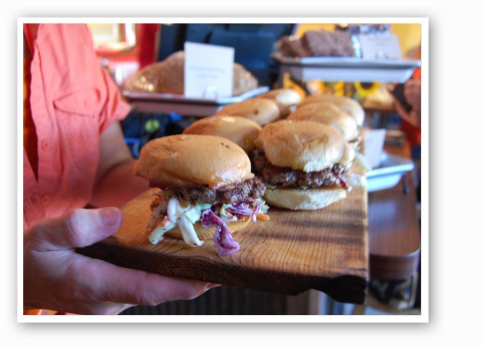 &nbsp;&nbsp;&nbsp;&nbsp;&nbsp;&nbsp;&nbsp;Hand-packed sliders at The Dam's soft opening. | Nancy Stiles