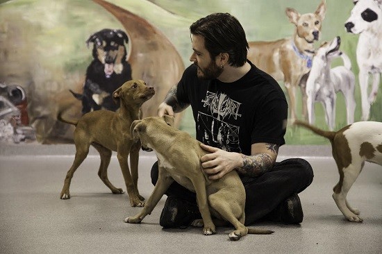 TLD vocalist Rick Giordano with even more furry pals. Credit: Adam Taylor
