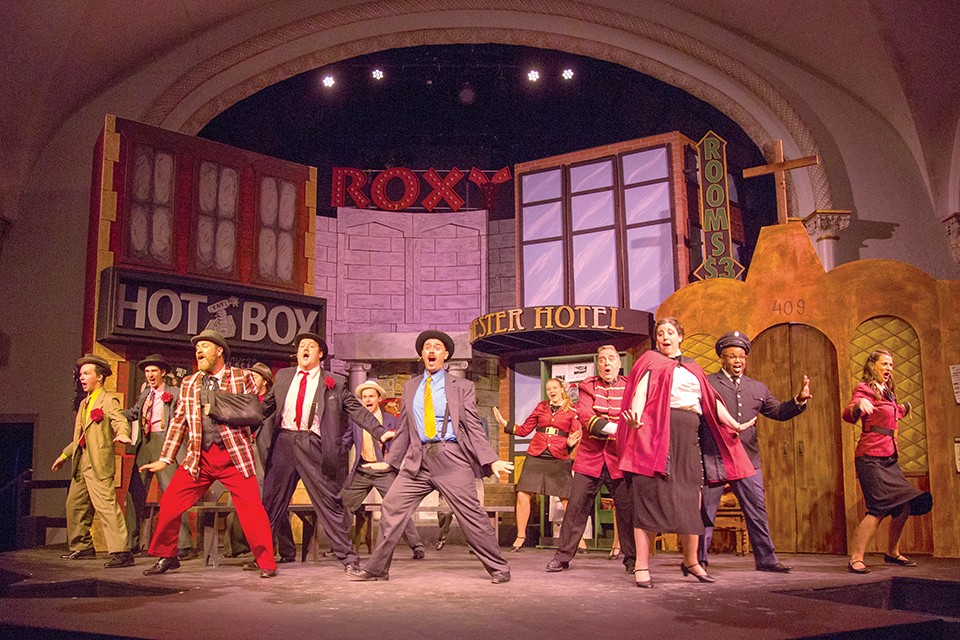 The cast of Guys and Dolls in action.