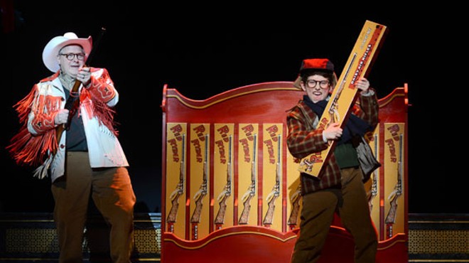 Ralphie and his BB gun in A Christmas Story, The Musical.