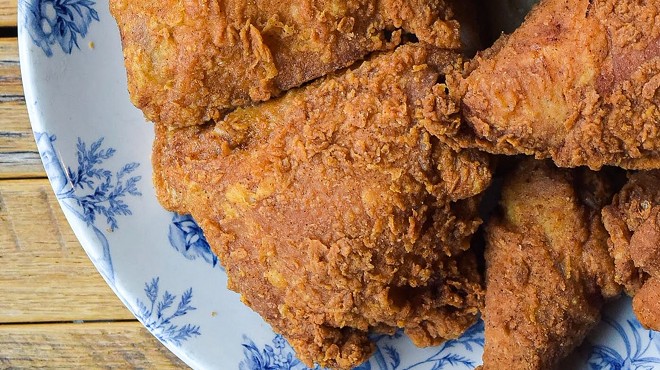 You can eat as much of this  fried chicken as your heart desires at Juniper's Sunday Suppers.