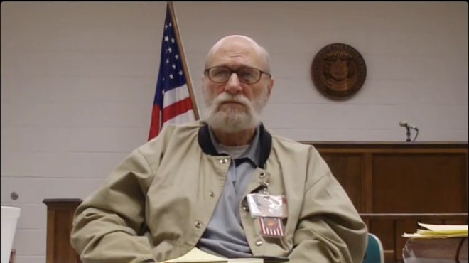 Gary Muehlberg appearing in court via video on March 21, 2023.