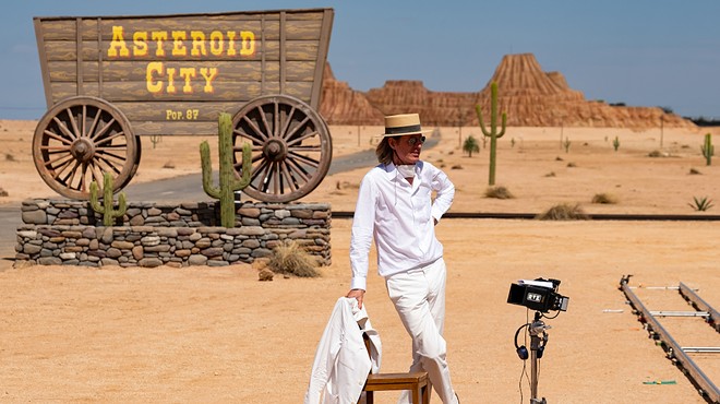 Director Wes Anderson on the set of his upcoming film, Asteroid City.