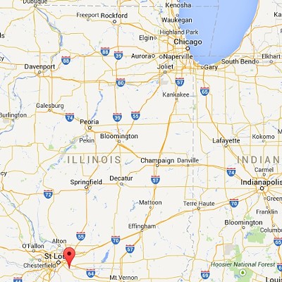 That marker there right next to St. Louis? That's Belleville.