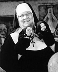 CAROL  ROSEGG - Maripat Donovan originated the role of Sister in Late Nite Catechism (though Jane Morris plays the part in the St. Louis production); Sister tells stories of saints and loads of jokes, all playing off our assumed communal experience of Catholic education.