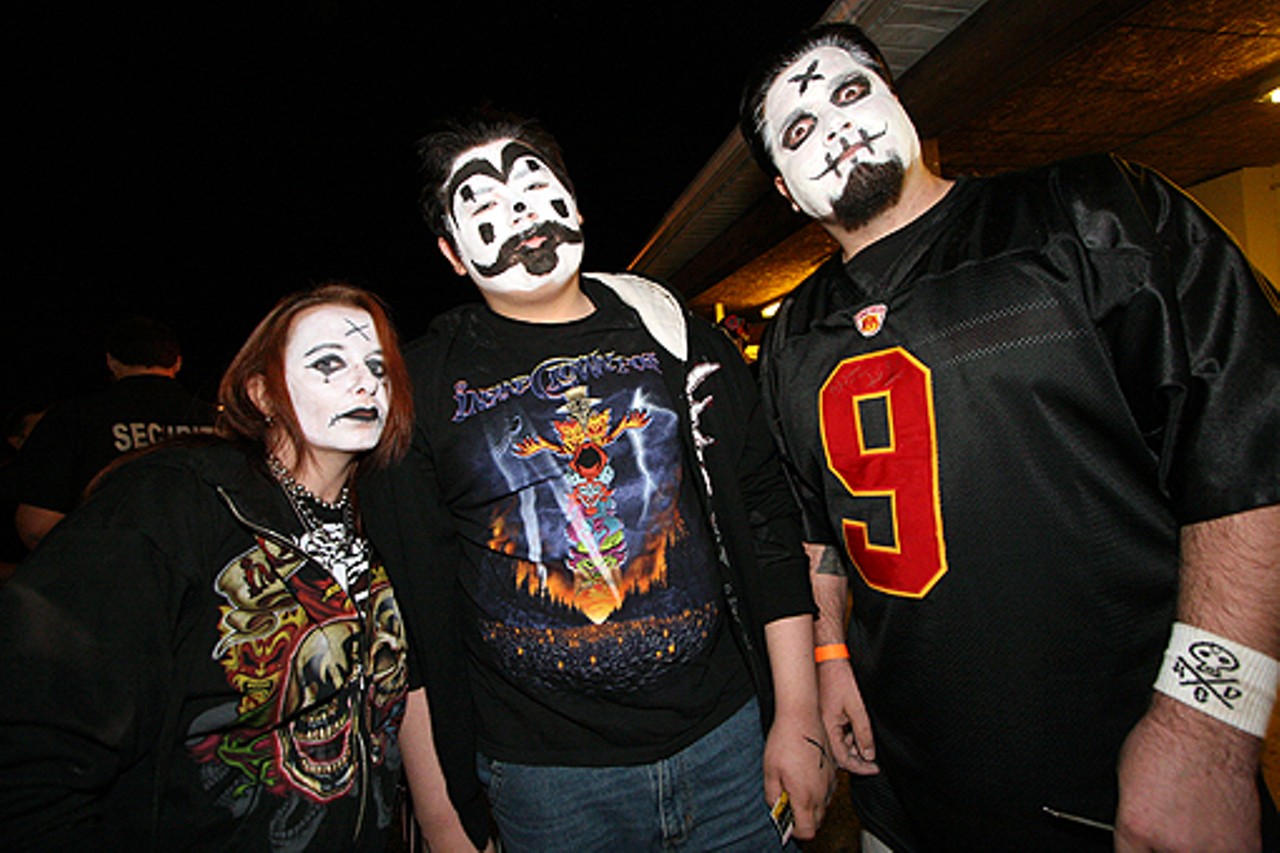 Jamie, Mickey, and Scott, a Juggalo family, say they wear the face paint because "It's taboo. People are frightened by it, so we do it for the reaction."