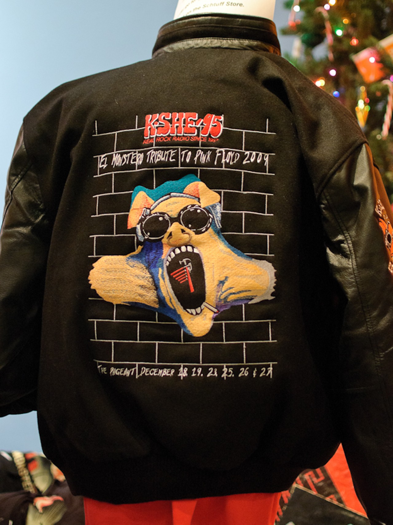 KSHE-95, a major supporter of El Monstero, had jackets for sale at the merch table in Suite 100.