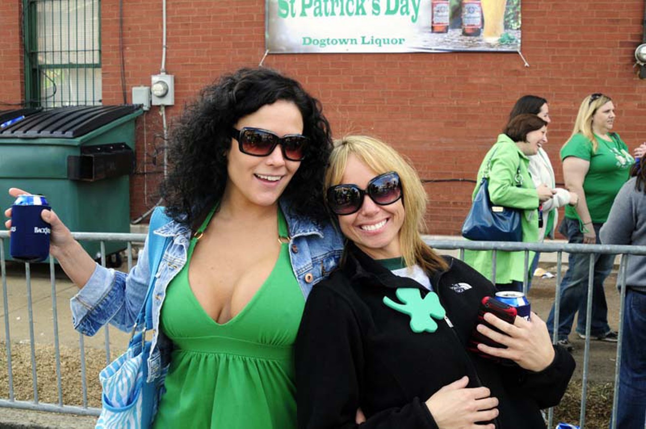 Two revelers on St. Patrick's Day, March 17, during the party in Dogtown. See more photos from St. Patty's Day here.
