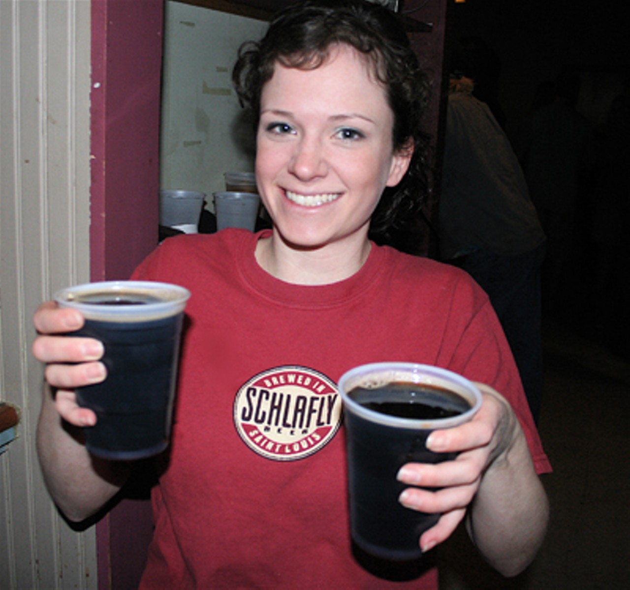 1.A busy barista serving out stout. Schlafly brewed and offered three varieties of stout at the fest: Nitro Irish, Oatmeal and Kaldi&rsquo;s Coffee. When asked how much stout they would be going through over the course of the weekend, the restaurant host ventured a guess at eight or nine barrels.
