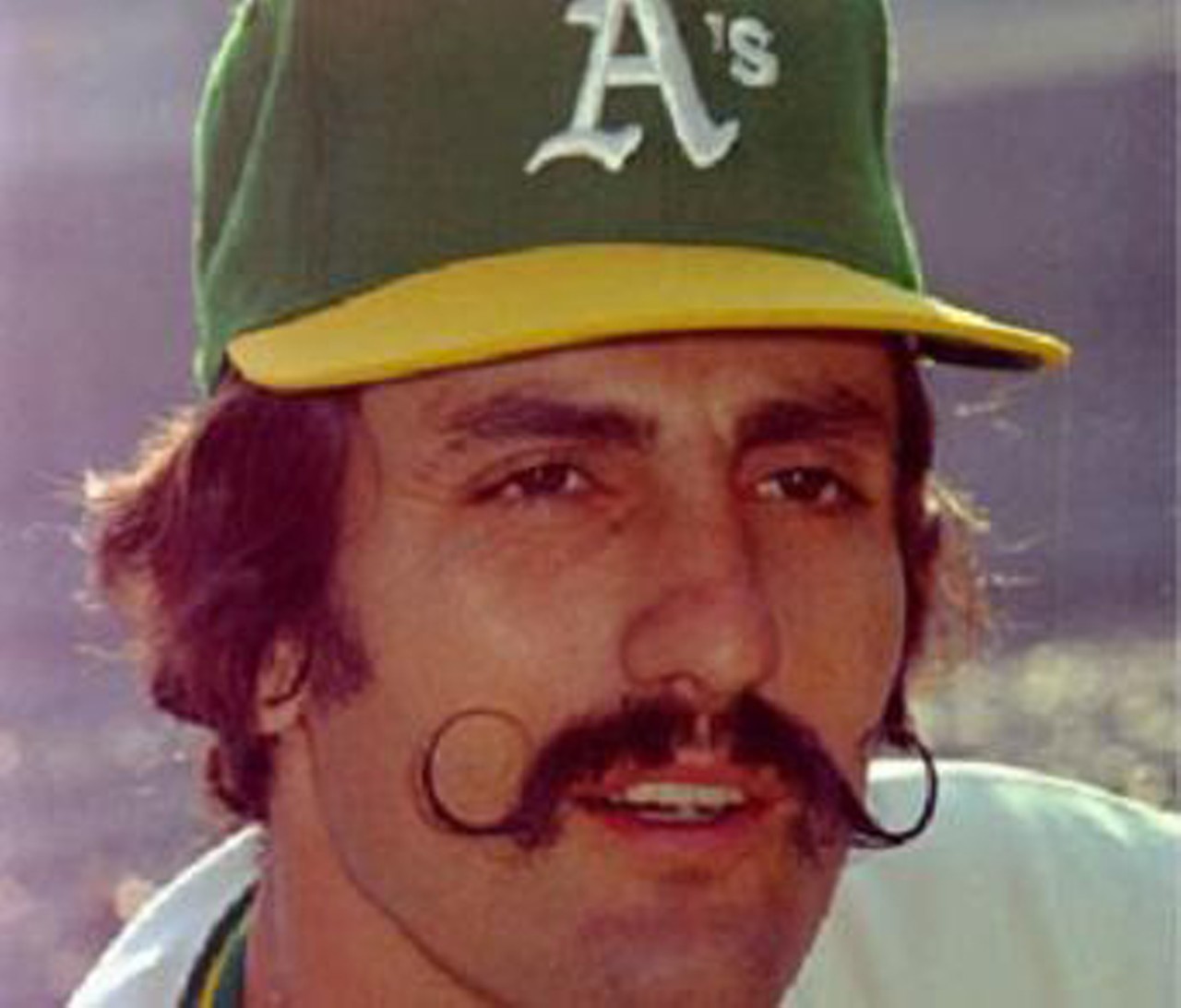 1. Rollie Fingers
The mustache is most often the providence of the closer, and thus it is fitting that the greatest 'stache of all belonged to a man who made finishing games his business. 
There is really nothing I can say about Rollie Fingers and his handlebar that hasn't been said already, a thousand times before. Both are legends. That's all that you need to know.