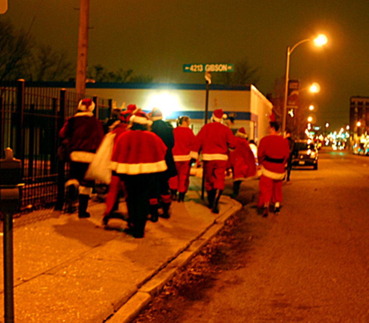 Despite the cold, all different Santas rode buses, Metro Link and walked to 20 destinations.