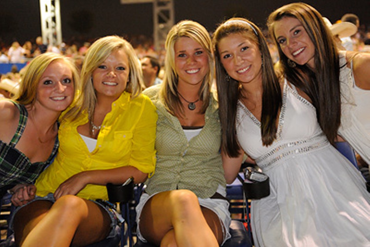 Five Brad Paisley fans with front-row seats.