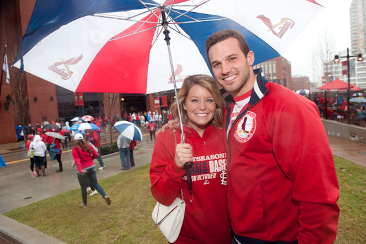 Rain Can't Dampen Cardinals Fever During Home Opener, St. Louis