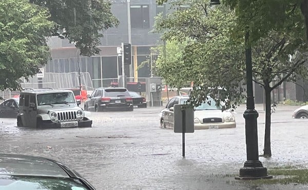 Pershing and DeBaliviere avenues were overwhelmed by flood waters after rain deluged St. Louis streets on July 28.
