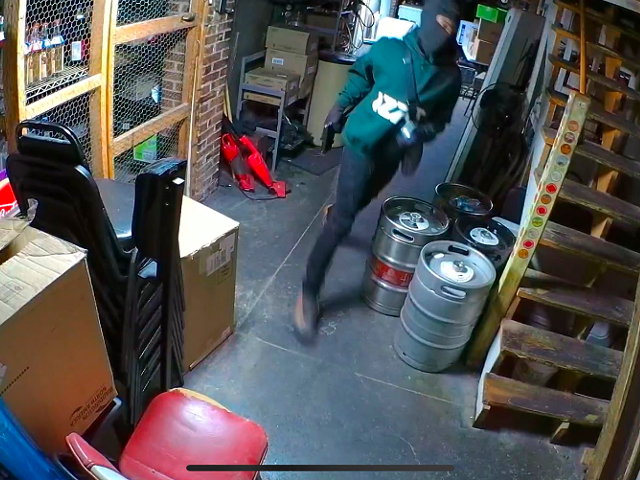 Surveillance video from Steve's Hot Dogs shows store break-in.