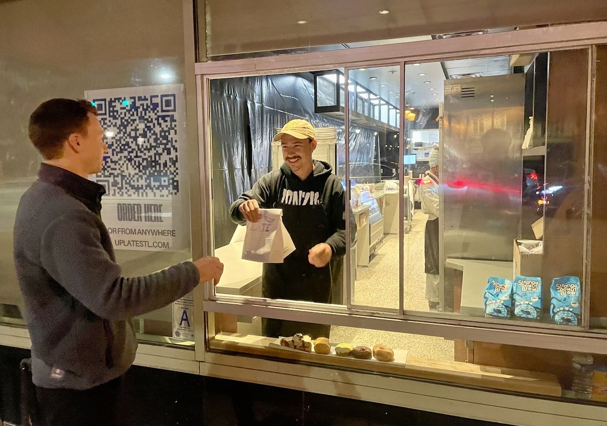 Co-owner Nathan Wright was manning Up Late's takeout window on a recent Thursday night.