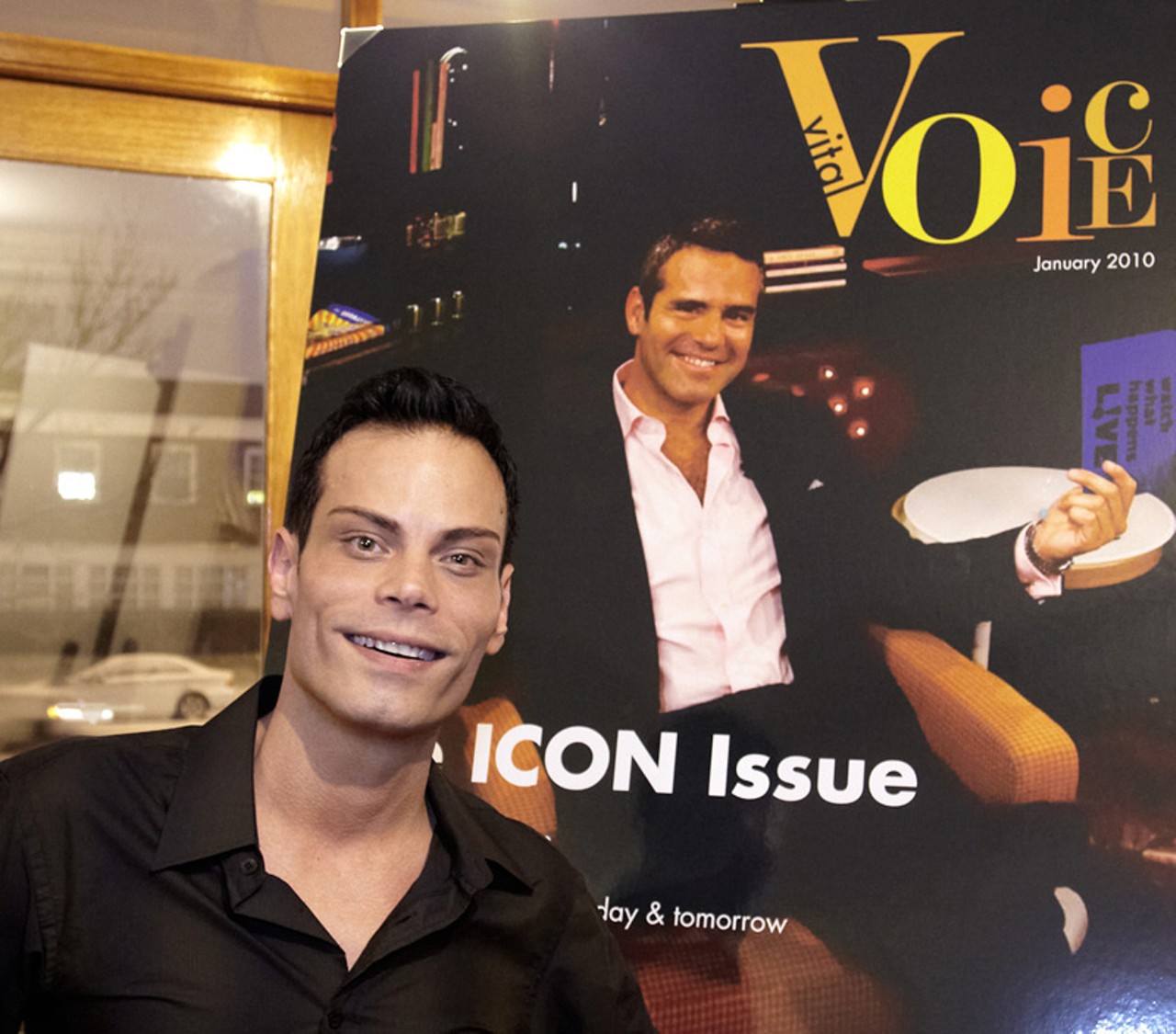 Publisher Darin Slyman and the cover of the new Vital Voice.
