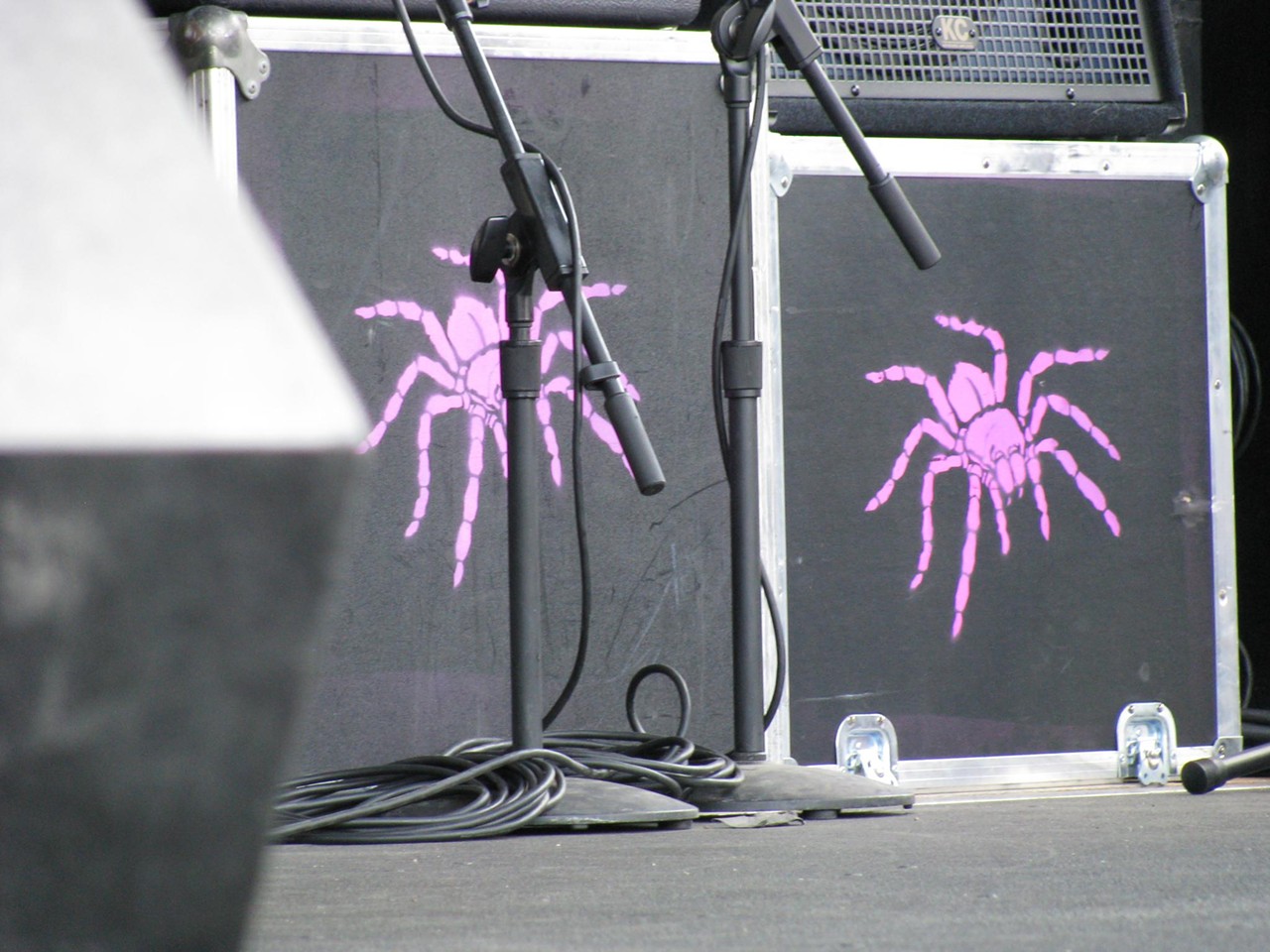The Pink Spiders' pink spider amps.