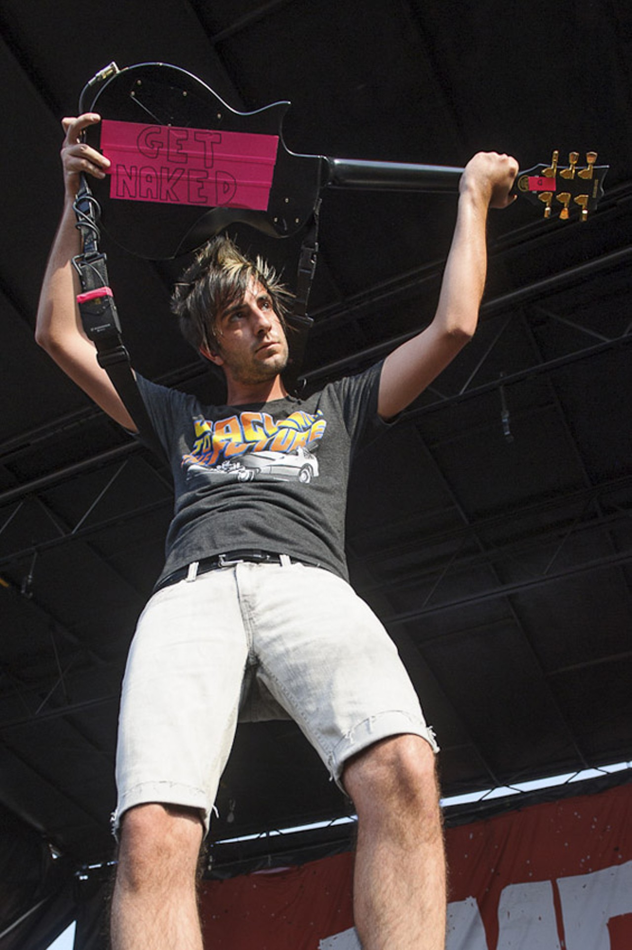 All Time Low performing at Warped Tour at the Verizon Wireless Amphitheater in St. Louis on July 5, 2012.
