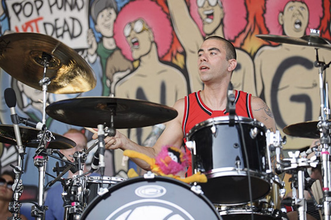 New Found Glory performing at Warped Tour at the Verizon Wireless Amphitheater in St. Louis on July 5, 2012.