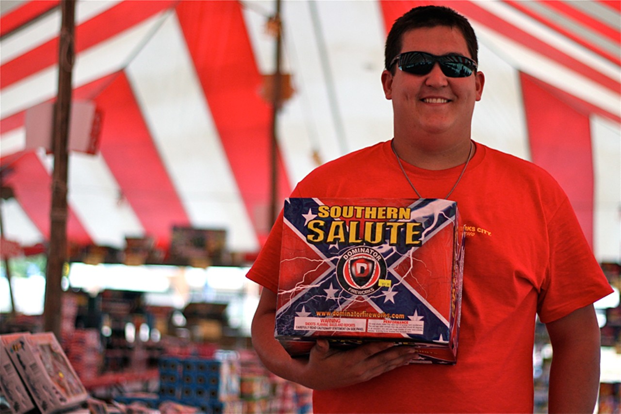 Joe Collins' favorite firework is the Southern Salute. Collin's has been at Fireworks City for five years.