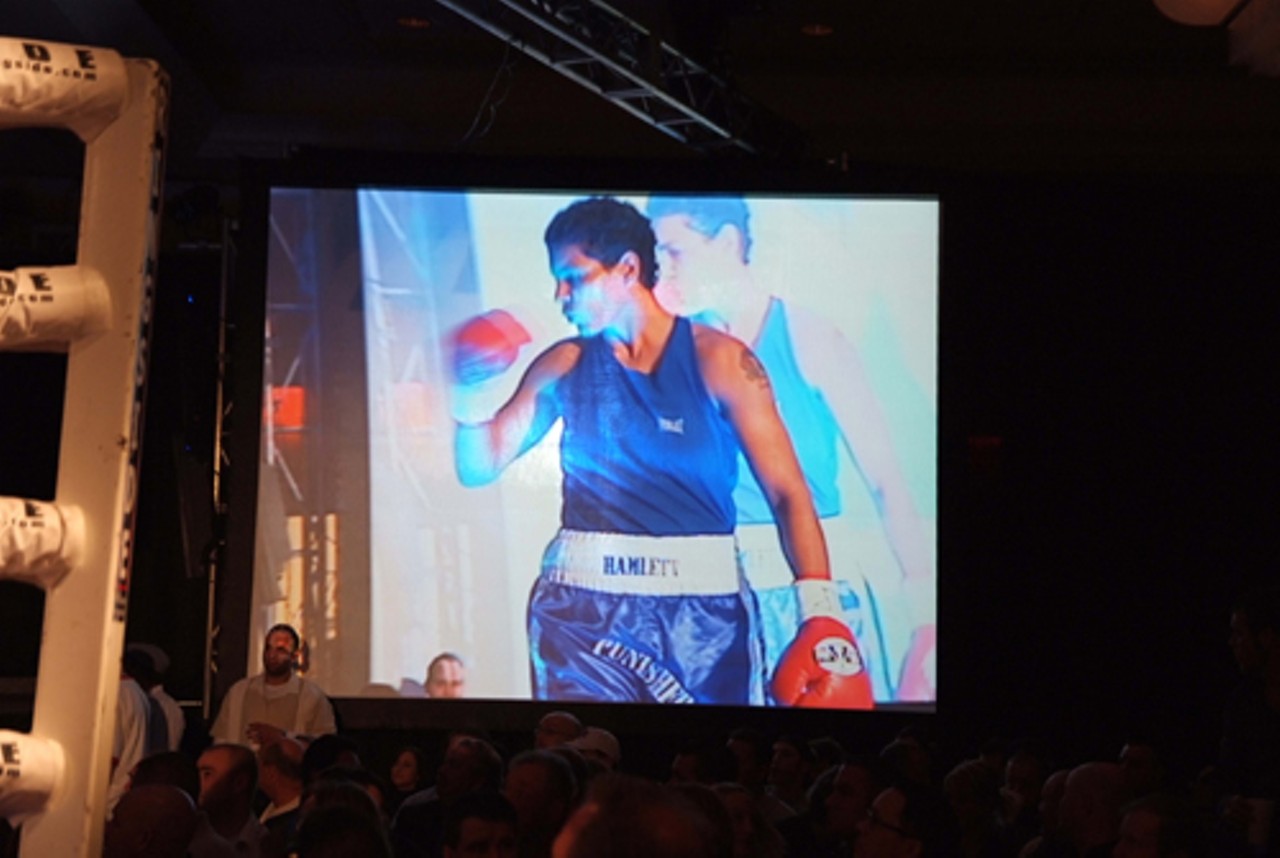Hamlett enters the Renaissance Grand Hotel's main ballroom, the venue for the March 8 bout.